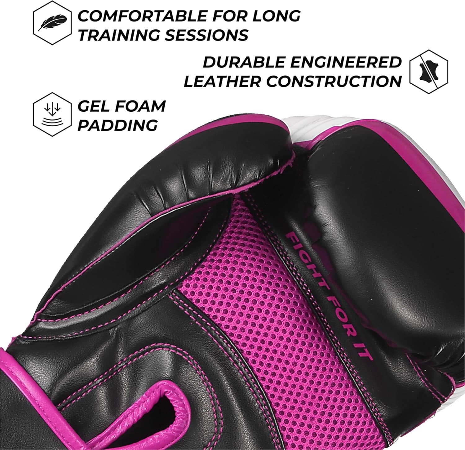 Essential Gel Boxing Gloves | Kickboxing Gloves for Men & Women | Boxing Training & Sparring Gloves Muay Thai and Heavy Bag Training