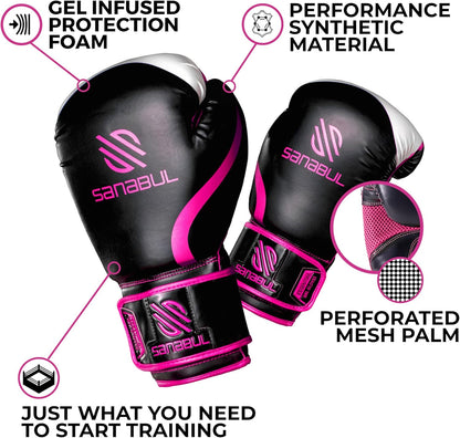 Essential Gel Boxing Gloves | Kickboxing Gloves for Men & Women | Boxing Training & Sparring Gloves Muay Thai and Heavy Bag Training