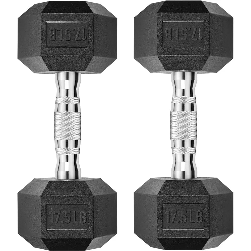 Hex Dumbbell Rubber Encased Dumbbell Strength Training Hex Dumbbell, Hand Weight for Workout & Exercise