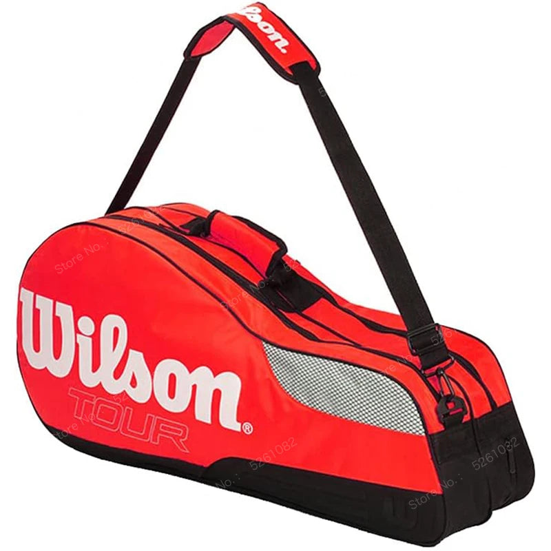 Genuine Wilson Tennis Racket Bag Large Capacity Outdoor Waterproof Tennis Racquet Bag Golf Bag Men Women Tennis Sport Bag