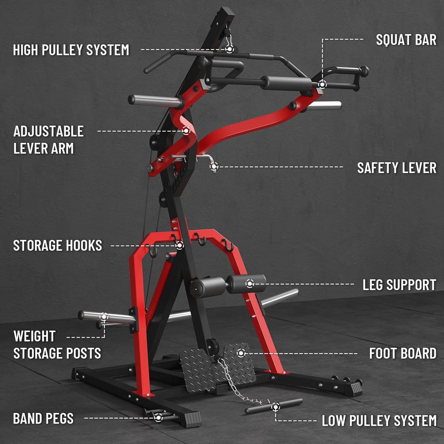 Leverage Gym with Adjustable Weight Bench, 2055LB Capacity Bench Press Machine for Strength Training, Adjustable Full Body Workout Machine for Home Gym