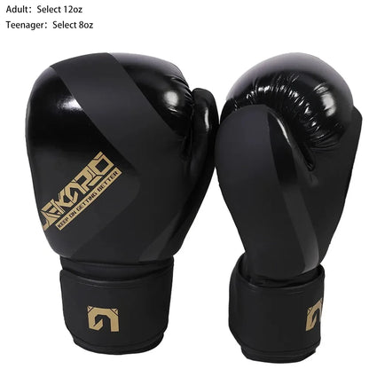 Adult Professional 12Oz Boxing Training Gloves Pu Elastic Boxing Gloves Muay Thai Sanda Fighting Gloves for Men and Women