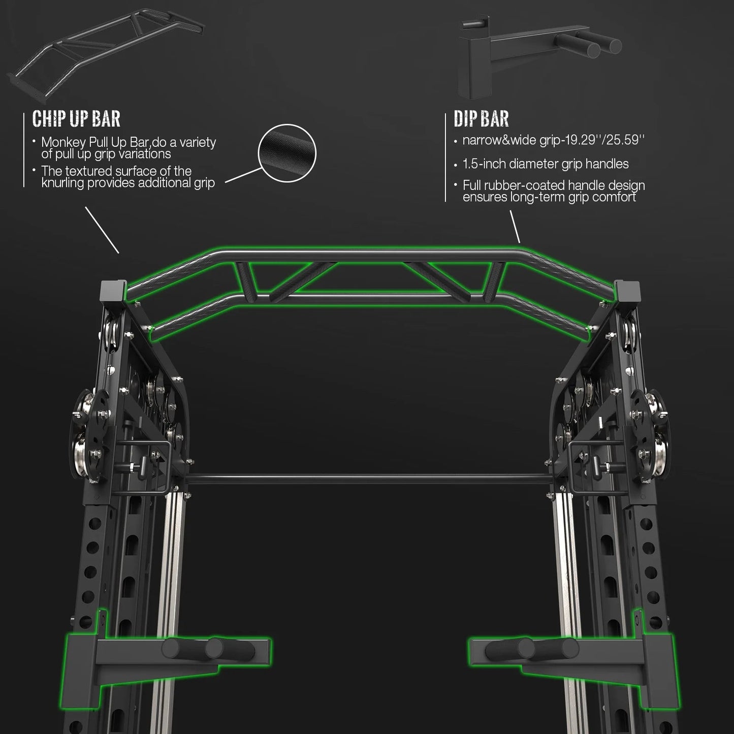 Ultimate Mikolo Smith Machine Gym Set Smith w/ 800 Lbs Capacity Weight Bench - 1500 Lbs Capacity Bar